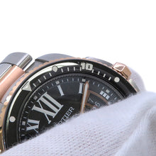 将图像加载到图库查看器中，CARTIER Calibre de Cartier W42mm Stainless Steel K18PG Black DialW7100054
