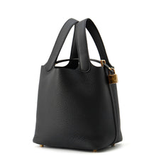 将图像加载到图库查看器中，HERMES Picotin Lock Black Taurillon Clemence Size PM

