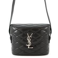 将图像加载到图库查看器中，SAINT LAURENT PARIS June Box Shoulder Bag with YSL logo Black710298 Leather
