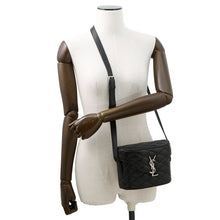 将图像加载到图库查看器中，SAINT LAURENT PARIS June Box Shoulder Bag with YSL logo Black710298 Leather
