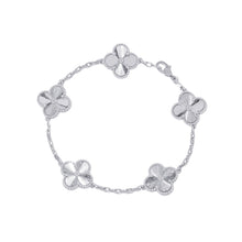 Load image into Gallery viewer, Van Cleef &amp; Arpels Vintage Alhambra Bracelet 5 motifs guillocheVCARP9XE00 18K White Gold
