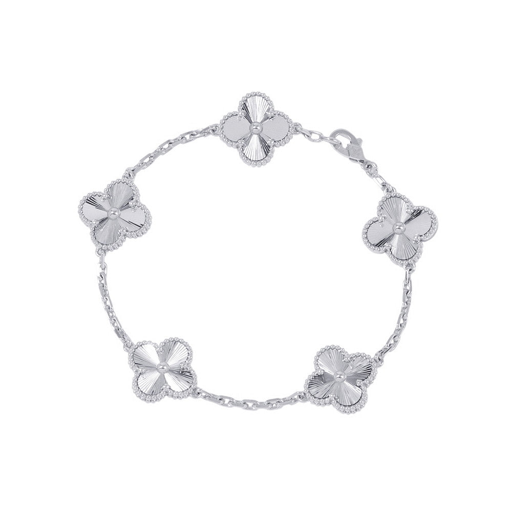 Van Cleef & Arpels Vintage Alhambra Bracelet 5 motifs guillocheVCARP9XE00 18K White Gold