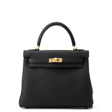 Load image into Gallery viewer, HERMES Kelly Retourne Black Togo Leather Size 25
