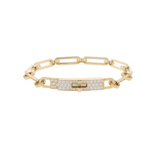将图像加载到图库查看器中，HERMES Kelly Chain Diamond Bracelet Size SHH218471B 00SH 18K Yellow Gold
