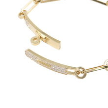 将图像加载到图库查看器中，HERMES Kelly Chain Diamond Bracelet Size SHH218471B 00SH 18K Yellow Gold
