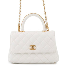 Load image into Gallery viewer, CHANEL Coco Handle 2WAY Handbag WhiteA92990 Caviar Leather Size XS
