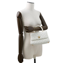 Load image into Gallery viewer, CHANEL Coco Handle 2WAY Handbag WhiteA92990 Caviar Leather Size XS
