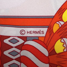 Load image into Gallery viewer, HERMES Carre Patisserie Française Size 90 Orange/Rose/Gris Silk100%
