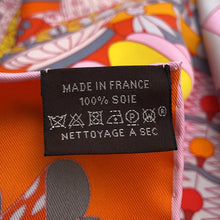 Load image into Gallery viewer, HERMES Carre Patisserie Française Size 90 Orange/Rose/Gris Silk100%

