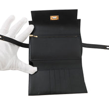将图像加载到图库查看器中，HERMES Kelly wallet Black Epsom
