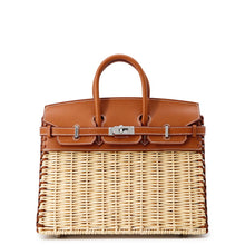 将图像加载到图库查看器中，HERMES Birkin Picnic Fauve Straw Barenia LeatherFauve Size 25
