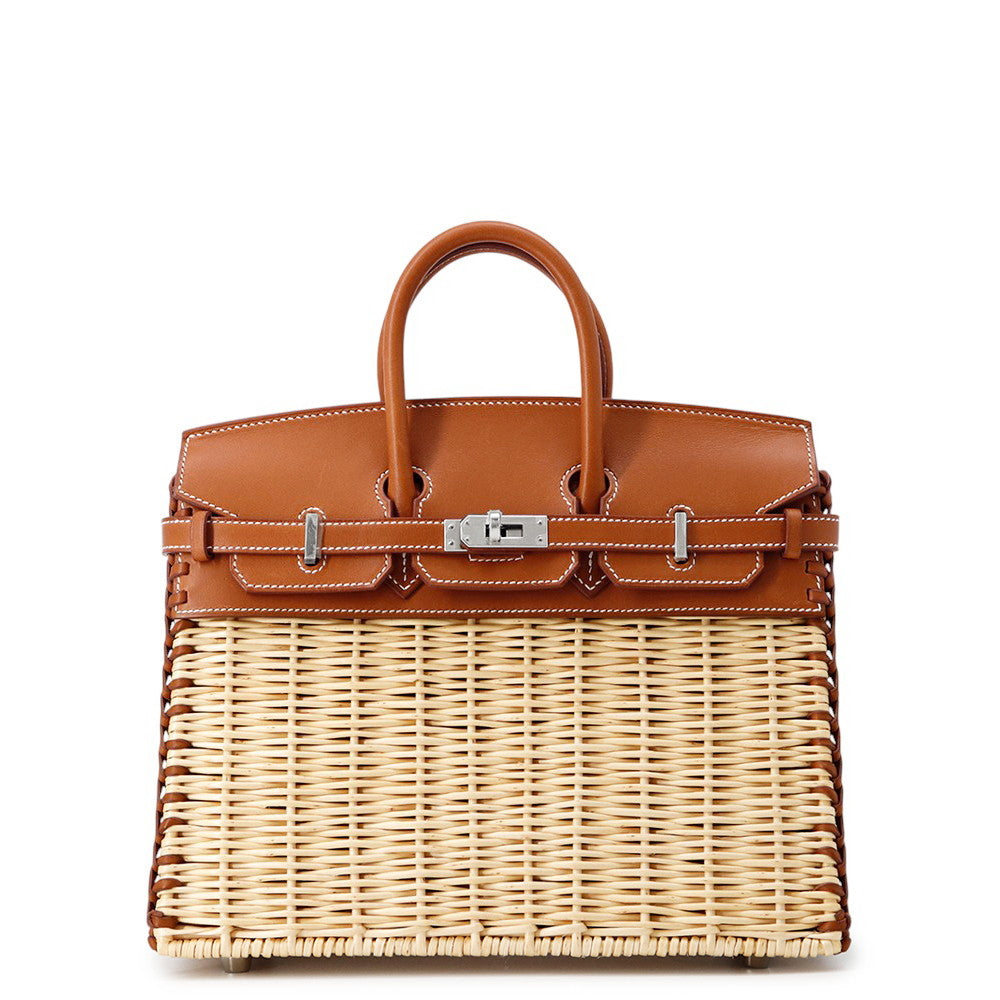 HERMES Birkin Picnic Fauve Straw Barenia LeatherFauve Size 25