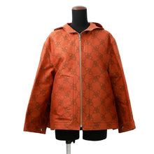 将图像加载到图库查看器中，HERMES Printed Serie Button Hooded Blouson Size 34 Brique Cotton78% Polyester22%
