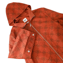 将图像加载到图库查看器中，HERMES Printed Serie Button Hooded Blouson Size 34 Brique Cotton78% Polyester22%
