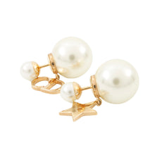 将图像加载到图库查看器中，Dior CD Star Earrings Faux Pearl Gold Plated
