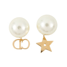 将图像加载到图库查看器中，Dior CD Star Earrings Faux Pearl Gold Plated
