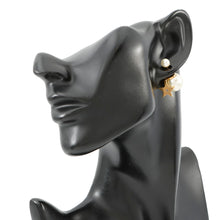 将图像加载到图库查看器中，Dior CD Star Earrings Faux Pearl Gold Plated
