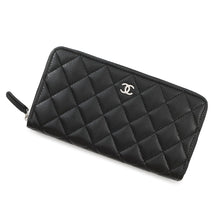 Load image into Gallery viewer, CHANEL Matelasse Zip Around Chozai Cloth BlackAP0242 Caviar Leather
