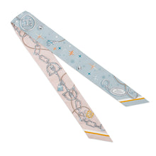 将图像加载到图库查看器中，HERMES Twilly &quot;C&#39;est la Fête&quot; Blue Gacier/Rose Poudre/GrayH062743S Silk100%

