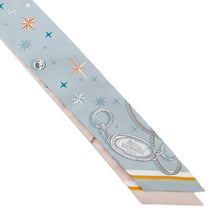 将图像加载到图库查看器中，HERMES Twilly &quot;C&#39;est la Fête&quot; Blue Gacier/Rose Poudre/GrayH062743S Silk100%

