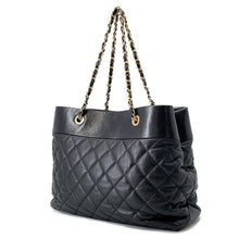 Load image into Gallery viewer, CHANEL Matelasse CC Logo Chain Tote Black Leather
