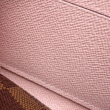 将图像加载到图库查看器中，LOUIS VUITTON Portefeuille Clemence Rose BallerineN41626 Damier Ebene Canvas
