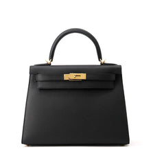 Load image into Gallery viewer, HERMES Kelly Sellier Black Epsom Size 28
