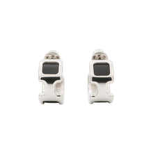 将图像加载到图库查看器中，HERMES Earrings 《Olympe》 Size PM Black Metal Box Calf Leather
