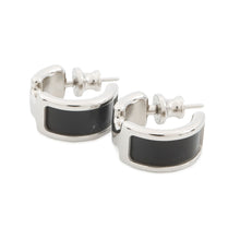 将图像加载到图库查看器中，HERMES Earrings 《Olympe》 Size PM Black Metal Box Calf Leather
