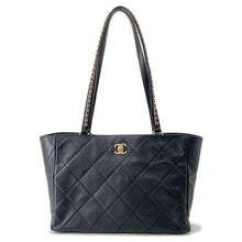 将图像加载到图库查看器中，CHANEL Matelasse Shopping Tote Bag BlackAS3537 Calf Leather
