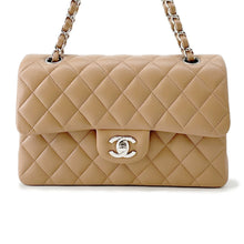 Load image into Gallery viewer, CHANEL Matelasse W Flap ChainShoulder Bag BeigeA01113 Lambskin Size 23
