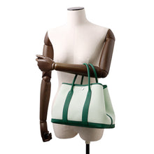 Load image into Gallery viewer, HERMES Garden Party VertPeppermint/VertMoyen Toile Military Negonda Leather Size TPM
