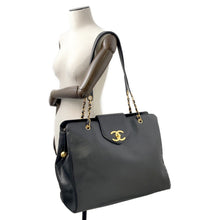 将图像加载到图库查看器中，CHANEL Supermodel Chain Tote BlackA01992 Caviar Leather
