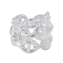 将图像加载到图库查看器中，HERMES Chaine d&#39;Ancre Anchene Ring Size GM/50/#10 SV925
