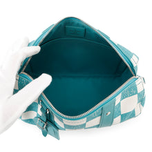 将图像加载到图库查看器中，LOUIS VUITTON City Keepall Turquoise/WhiteN50076 damier checkerboard
