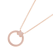 Load image into Gallery viewer, TIFFANY&amp;Co. T Two Circle Diamond Pendant63843091 18K Pink Gold
