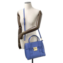 将图像加载到图库查看器中，Ferragamo Gancini 2WAYShoulder Bag Blue21 E990 Leather
