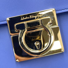Load image into Gallery viewer, Ferragamo Gancini 2WAYShoulder Bag Blue21 E990 Leather
