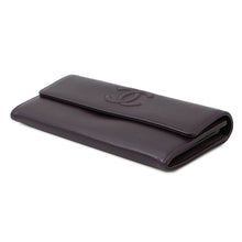 Load image into Gallery viewer, CHANEL CC Logo Long Flap Wallet PurpleA50070 Caviar Leather
