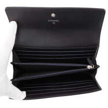 Load image into Gallery viewer, CHANEL CC Logo Long Flap Wallet PurpleA50070 Caviar Leather

