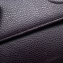 Load image into Gallery viewer, CHANEL CC Logo Long Flap Wallet PurpleA50070 Caviar Leather
