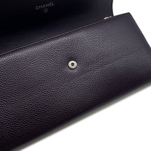 Load image into Gallery viewer, CHANEL CC Logo Long Flap Wallet PurpleA50070 Caviar Leather
