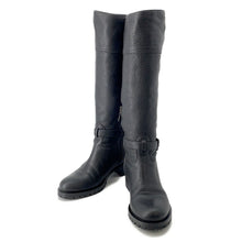 Load image into Gallery viewer, PRADA Long boots with PRADA logo Black Leather Size 37H
