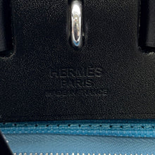 Load image into Gallery viewer, HERMES Herbag zip Black/Blue Toile Military Vache Hunter Leather Size PM
