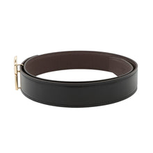 Load image into Gallery viewer, HERMES ★Belt Panache Black/Chocolat Box Calf Leather Togo Leather Size 75
