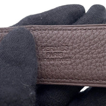 Load image into Gallery viewer, HERMES ★Belt Panache Black/Chocolat Box Calf Leather Togo Leather Size 75
