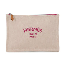 将图像加载到图库查看器中，HERMES Flat Pouch New Yachting PM Beige/Purple Canvas Size PM
