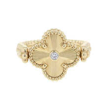 Load image into Gallery viewer, Van Cleef &amp; Arpels Vintage Alhambra Reversible Ring Size 56/#16VCARPGV100 18K Yellow Gold
