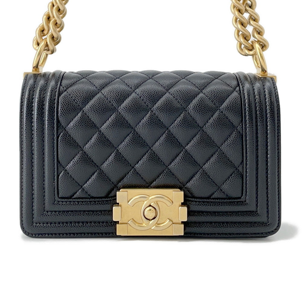 CHANEL Boy Chanel ChainShoulder Bag BlackA67085 Caviar Leather Size Small