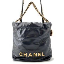 Load image into Gallery viewer, CHANEL Chanel 22 Handbag BlackAS3980 Shiny Calf Leather Size Mini
